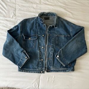 Vintage Ralph Lauren polo country Jean jacket with American flag on the back